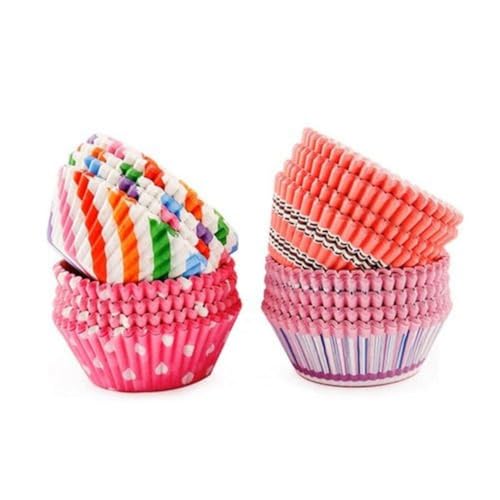 Inditradition Paper Baking Cupcake Liners for Muffins, Cakes, Sweets Packing - Pack of 500 Cups, Multicolour (Small Size for Boondi Laddu, 30x18 mm) - Image 1