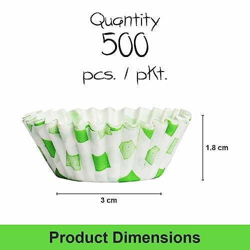 Inditradition Paper Baking Cupcake Liners for Muffins, Cakes, Sweets Packing - Pack of 500 Cups, Multicolour (Small Size for Boondi Laddu, 30x18 mm) - Image 2