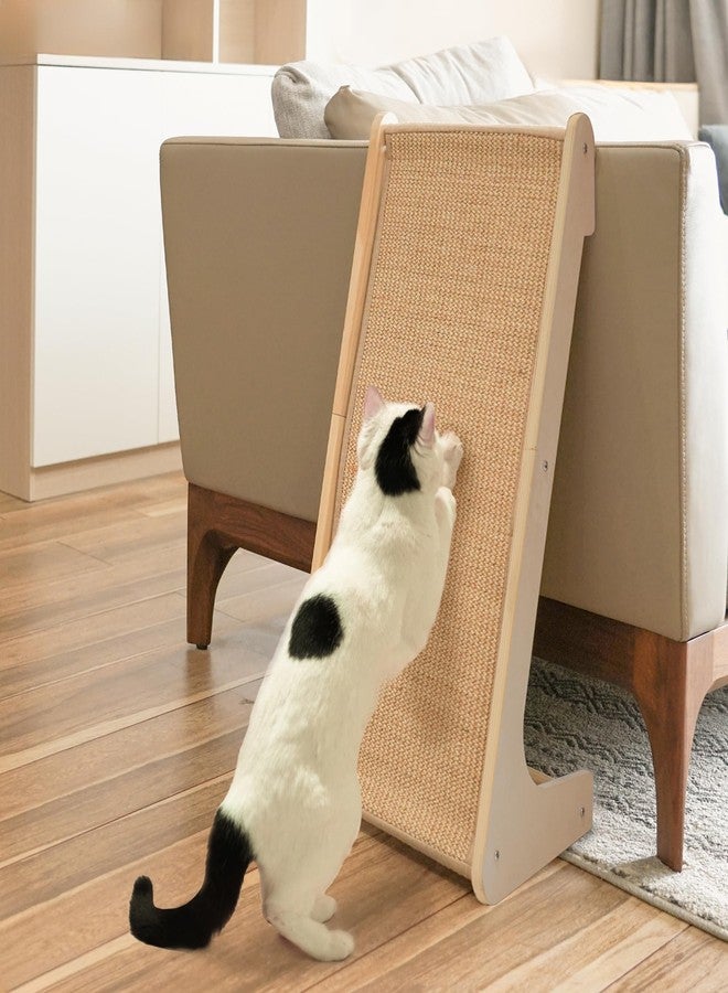 PETKARAY Sisal Cat Scratcher Ramp, L Shaped Scratching Post and Scratch Pad for Indoor Cats, Wall Furniture Protector(Large) - Image 1