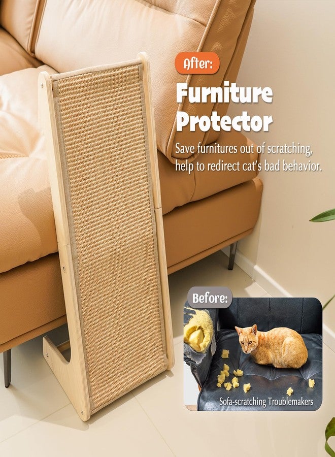 PETKARAY Sisal Cat Scratcher Ramp, L Shaped Scratching Post and Scratch Pad for Indoor Cats, Wall Furniture Protector(Large) - Image 4