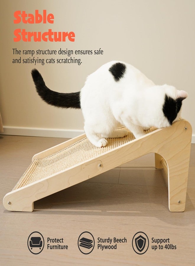 PETKARAY Sisal Cat Scratcher Ramp, L Shaped Scratching Post and Scratch Pad for Indoor Cats, Wall Furniture Protector(Large) - Image 5