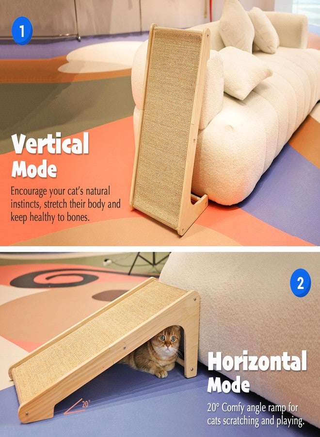 PETKARAY Sisal Cat Scratcher Ramp, L Shaped Scratching Post and Scratch Pad for Indoor Cats, Wall Furniture Protector(Large) - Image 2