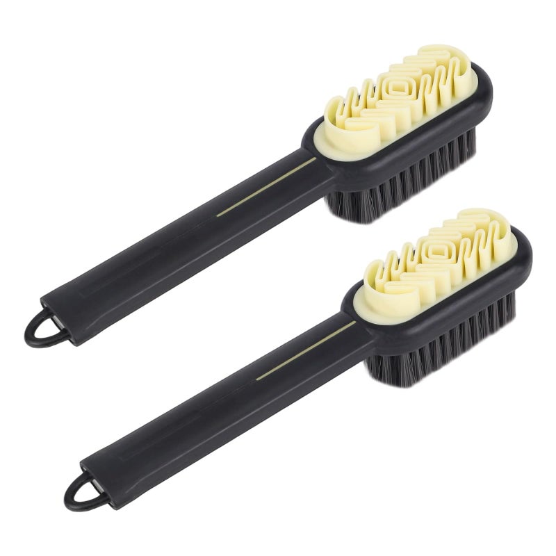2-Piece Suede Shoe Brush and Polishing Eraser Set, Soft Nubuck Cleaning Tool for Sneakers, Boots and Crepe Shoes, Black - Image 1