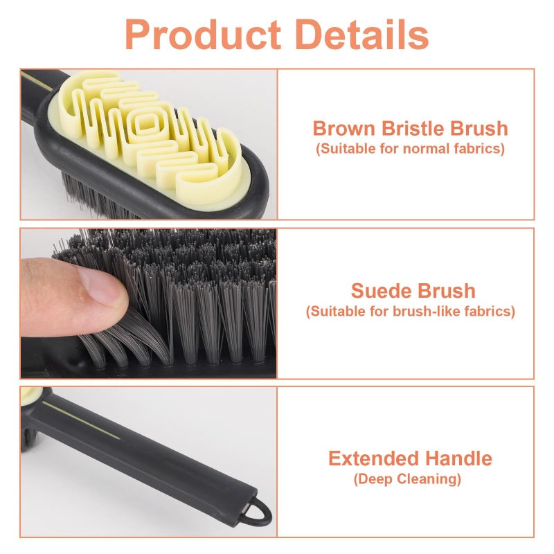 2-Piece Suede Shoe Brush and Polishing Eraser Set, Soft Nubuck Cleaning Tool for Sneakers, Boots and Crepe Shoes, Black - Image 5