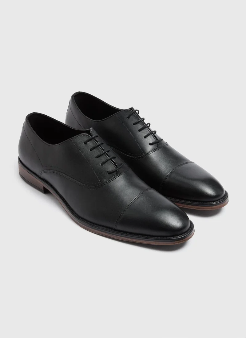 ماتلان Black Leather Oxford Shoes