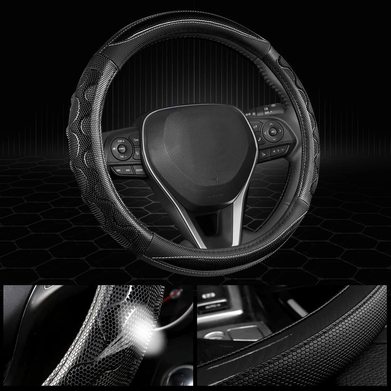GIANT PANDA Steering Wheel Cover for Toyota Camry and Tacoma, Car Steering Wheel Cover for Toyota RAV4 and Corolla - Black - Image 4