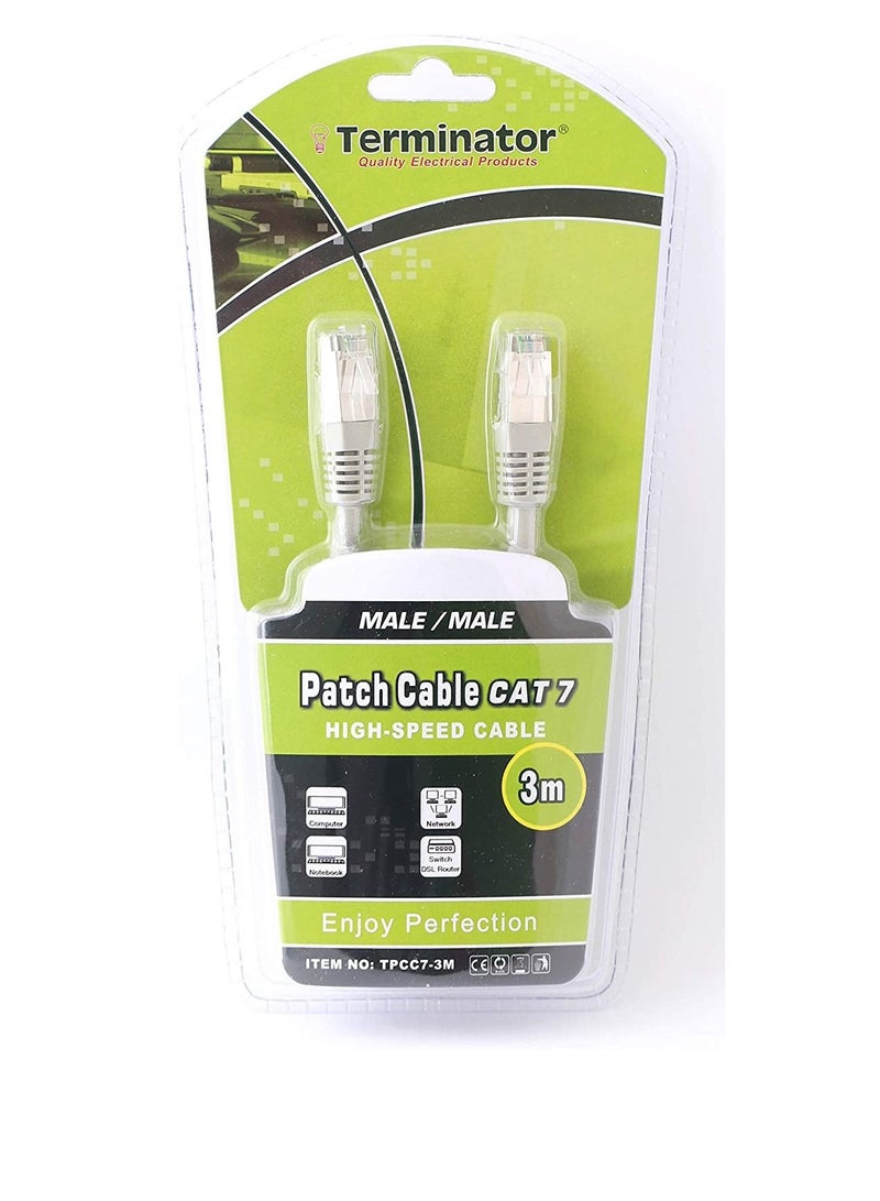 Terminator High Speed CAT 7 Network Ethernet Patch Cable - RJ45 CAT 7 LAN Cable (3 Meter) - Image 3