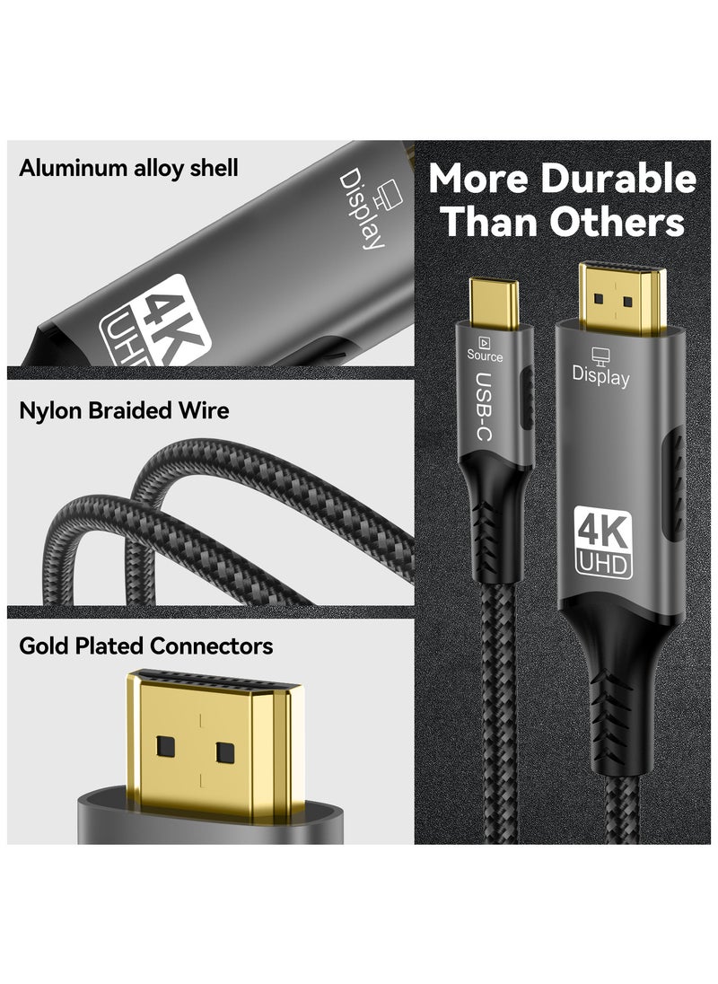Qubits Connect USB C 3.1 to HDMI Cable 2 Meter (4K@60Hz) – USB Type-C to HDMI Male Connector Cord – Thunderbolt 3/4 Compatible – Ultra HD Video Cable for Laptop / MacBook Pro/Air, iPad Pro, iPhone 16/15 Series, Samsung S24/S23  - Image 4
