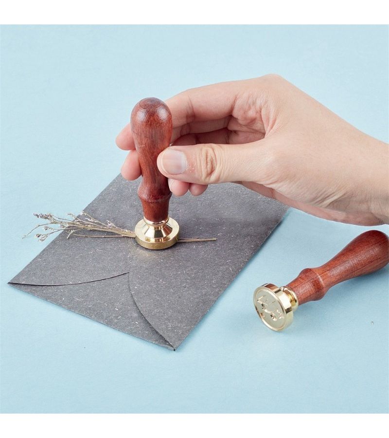 A Wax Seal Stamp Featuring A Cross Style 25 Mm Round Brass Head And Pearwood Handle For Embellishing Envelopes Postcards And Notebook Covers - Image 5