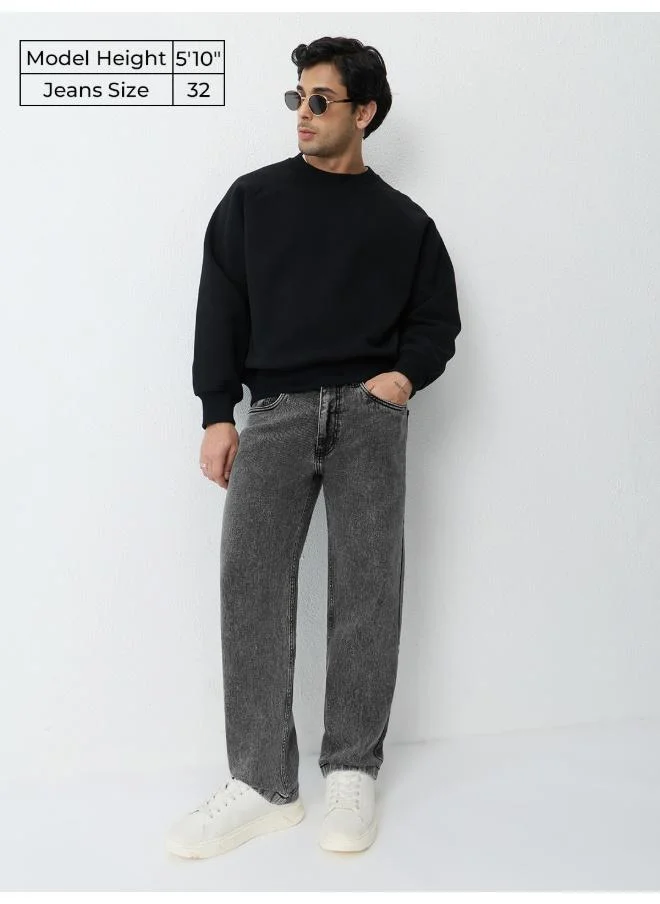 The Souled Store The Souled Store Men Baggy-Fit Denim Porpoise Grey Baggy Fit Jeans