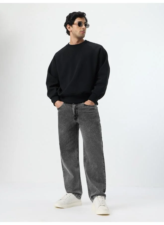 The Souled Store Men Baggy-Fit Denim Porpoise Grey Baggy Fit Jeans