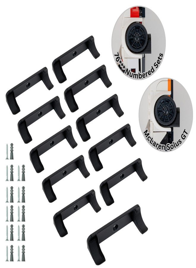 matterform Wall Mount for Lego Speed Champions (10 Pack + 1 Bonus) | Compatible with Sets Starting with 76 & 77 including F1 (2020 and later) | Includes Large Size for McLaren Solus GT | Car Model Display Hanger - Image 1