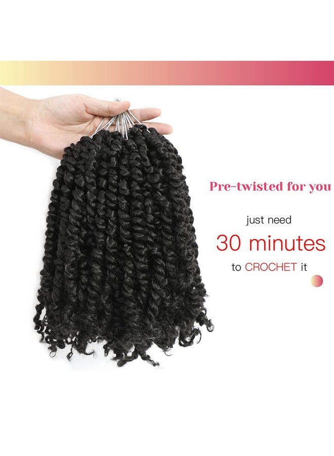 BOHOBABE Babe Crochet Passion Twist Hair Pretwisted 10 Inch Short Prelooped Passion Twist Crochet Braiding Hair 8 Packs (1B) - Image 4
