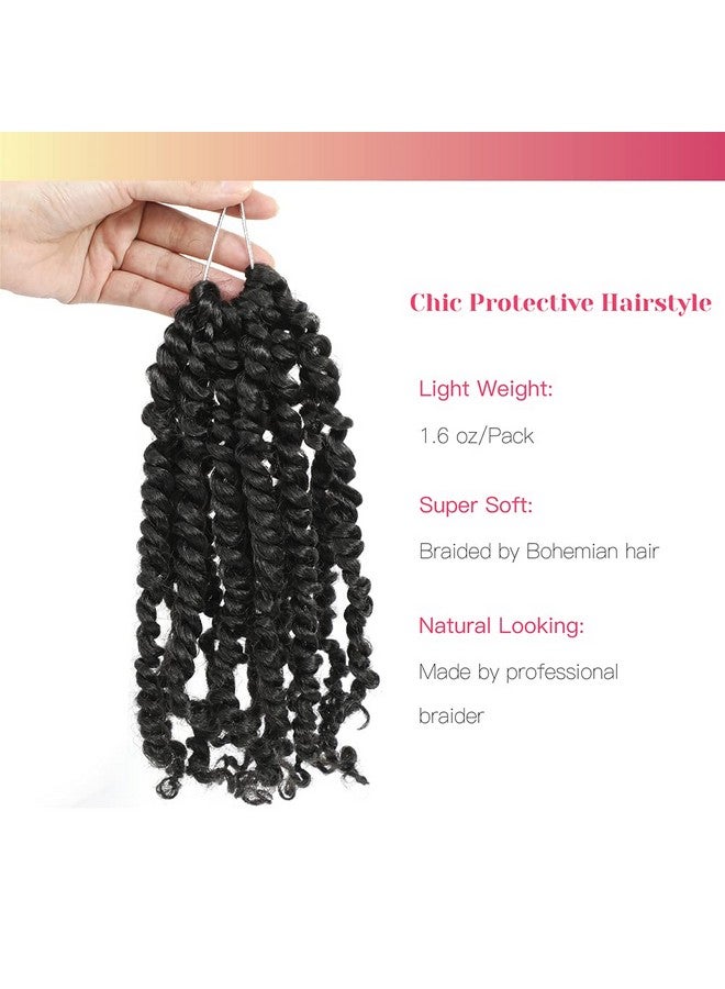 BOHOBABE Babe Crochet Passion Twist Hair Pretwisted 10 Inch Short Prelooped Passion Twist Crochet Braiding Hair 8 Packs (1B) - Image 5