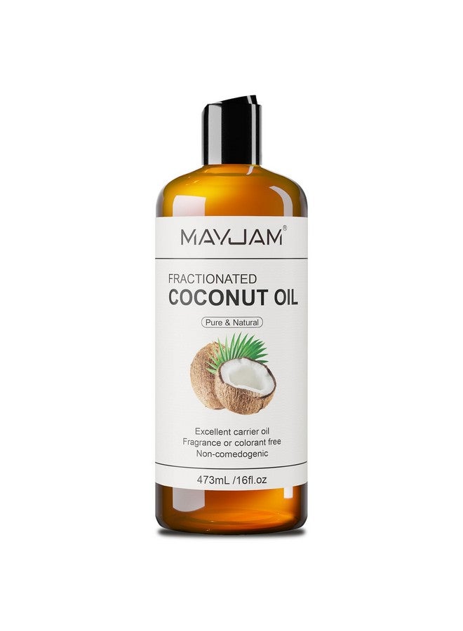 MAYJAM Pure Fractionated Coconut Oils Liquid 16 fl oz Bottle Natural Lightweight Massage Oil Hair Moisturizer,Skin,Relaxing Massage and Body Oils,Perfect Carrier Oil for Essential Oils Mixing - Image 1