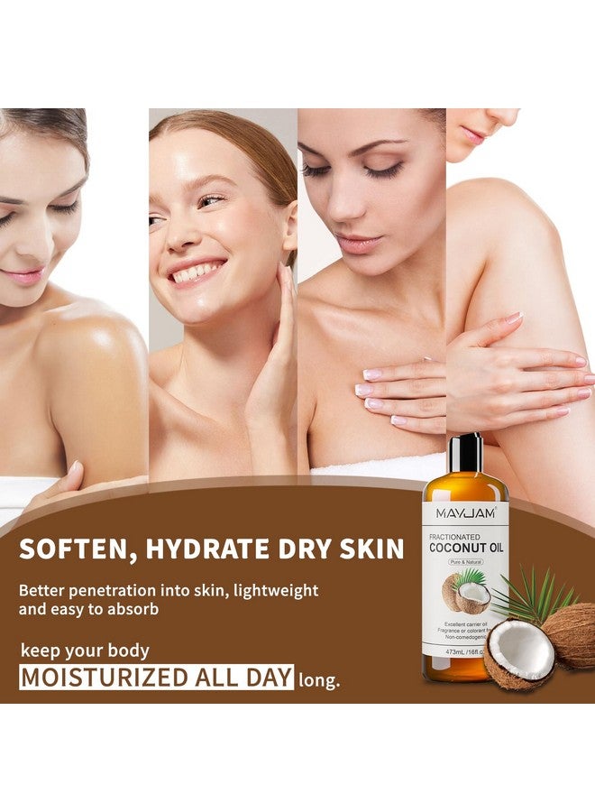 MAYJAM Pure Fractionated Coconut Oils Liquid 16 fl oz Bottle Natural Lightweight Massage Oil Hair Moisturizer,Skin,Relaxing Massage and Body Oils,Perfect Carrier Oil for Essential Oils Mixing - Image 4