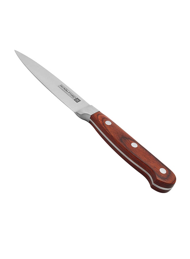 Royalford 5 Inch Utility Knife Silver Brown Multicolor Silver/Brown - Image 4