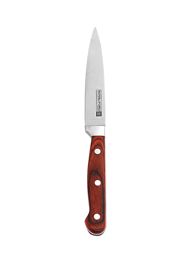 Royalford 5 Inch Utility Knife Silver Brown Multicolor Silver/Brown - Image 1