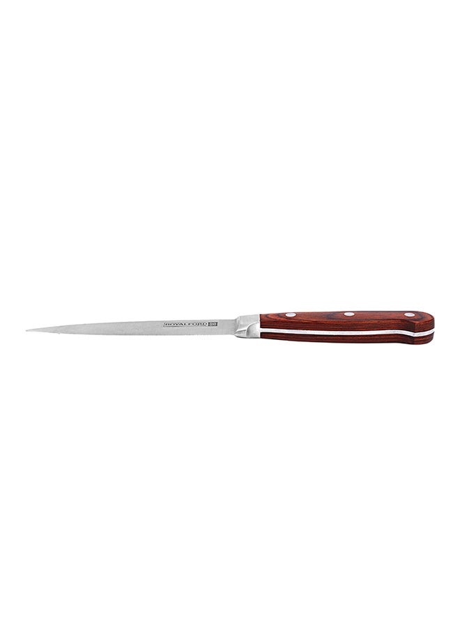 Royalford 5 Inch Utility Knife Silver Brown Multicolor Silver/Brown - Image 2