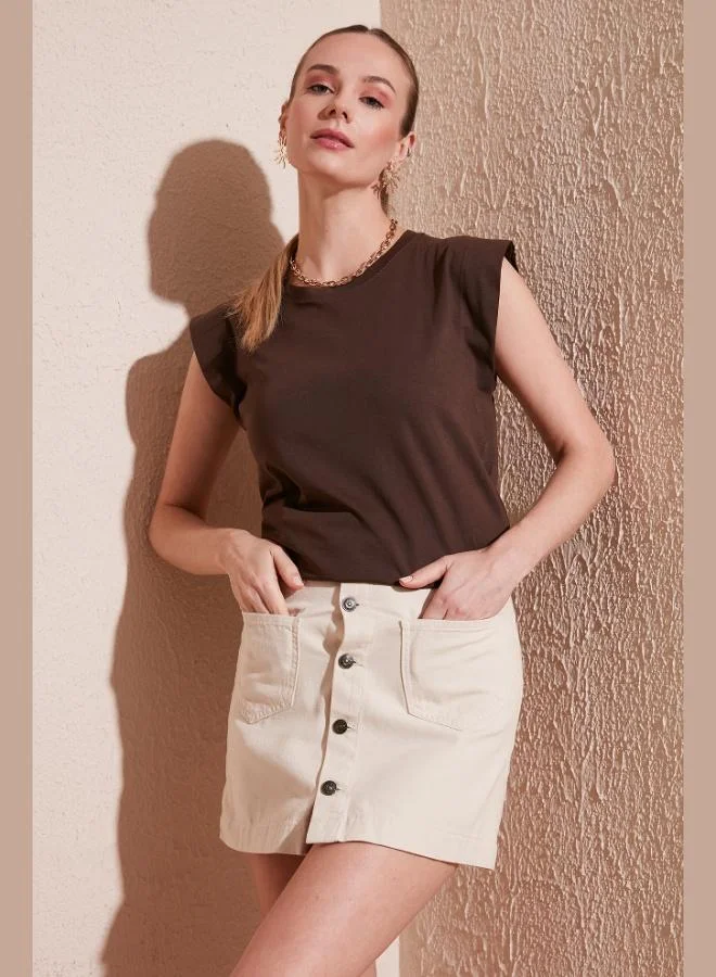 Lela Lela Cotton Crew Neck Sleeveless T-Shirt Women's T-SHIRT 5864019