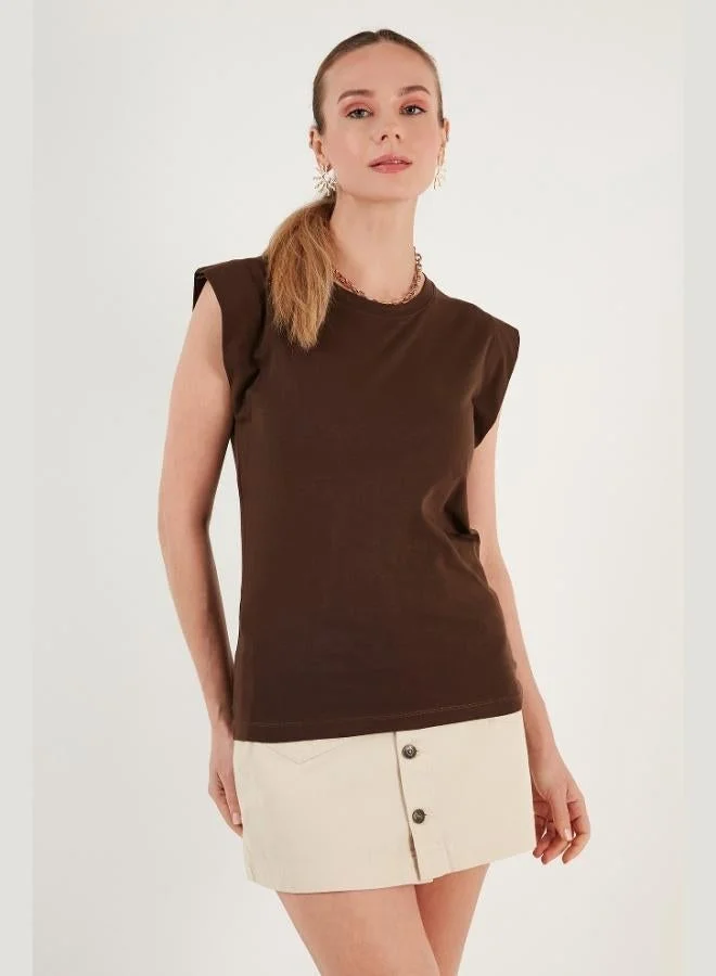 Lela Lela Cotton Crew Neck Sleeveless T-Shirt Women's T-SHIRT 5864019