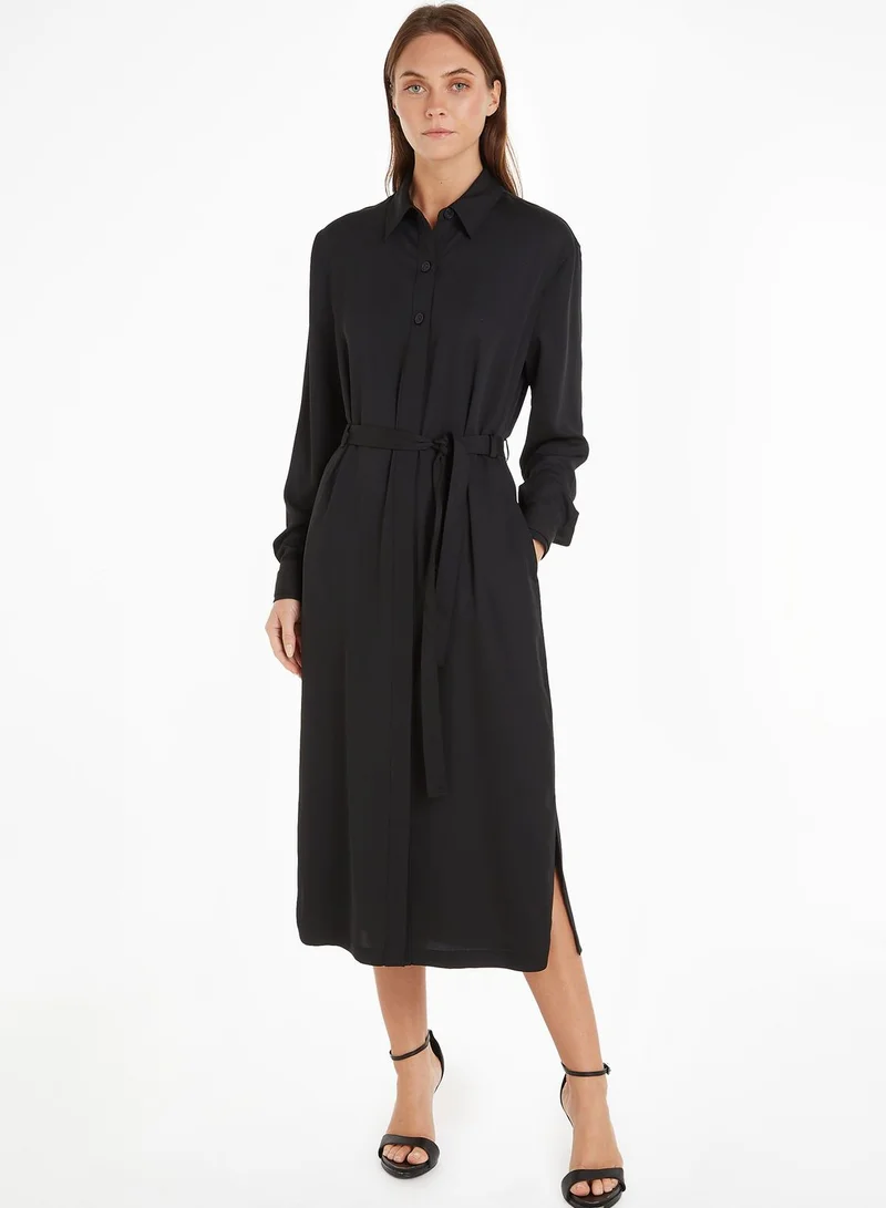 CALVIN KLEIN Tie Detail Shirt Dress