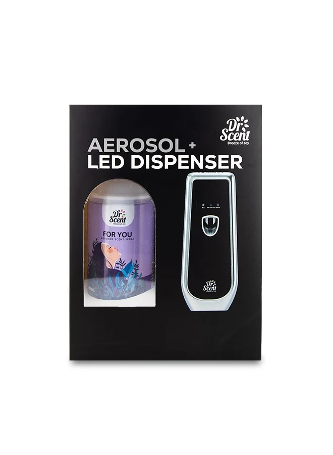 Dr Scent Dr Scent Breeze of Joy Air Freshener Combo Kit | Best Automatic Air Freshener with LED Display Voltalia + 300ml Aerosol Refill | Enhanced Long-Lasting Fragrance for Homes & Offices (FOR YOU)