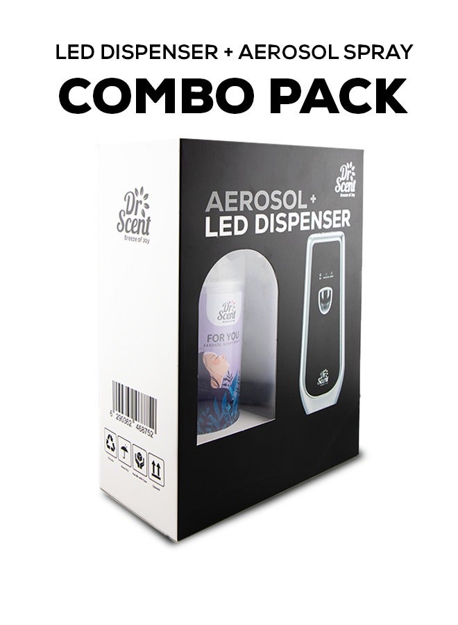Dr Scent Dr Scent Breeze of Joy Air Freshener Combo Kit | Best Automatic Air Freshener with LED Display Voltalia + 300ml Aerosol Refill | Enhanced Long-Lasting Fragrance for Homes & Offices (FOR YOU) - Image 3
