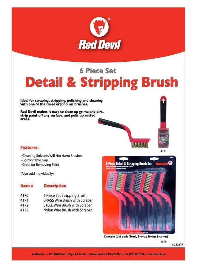 Red Devil 4170 6 PC. Wire Brush Set - Image 2