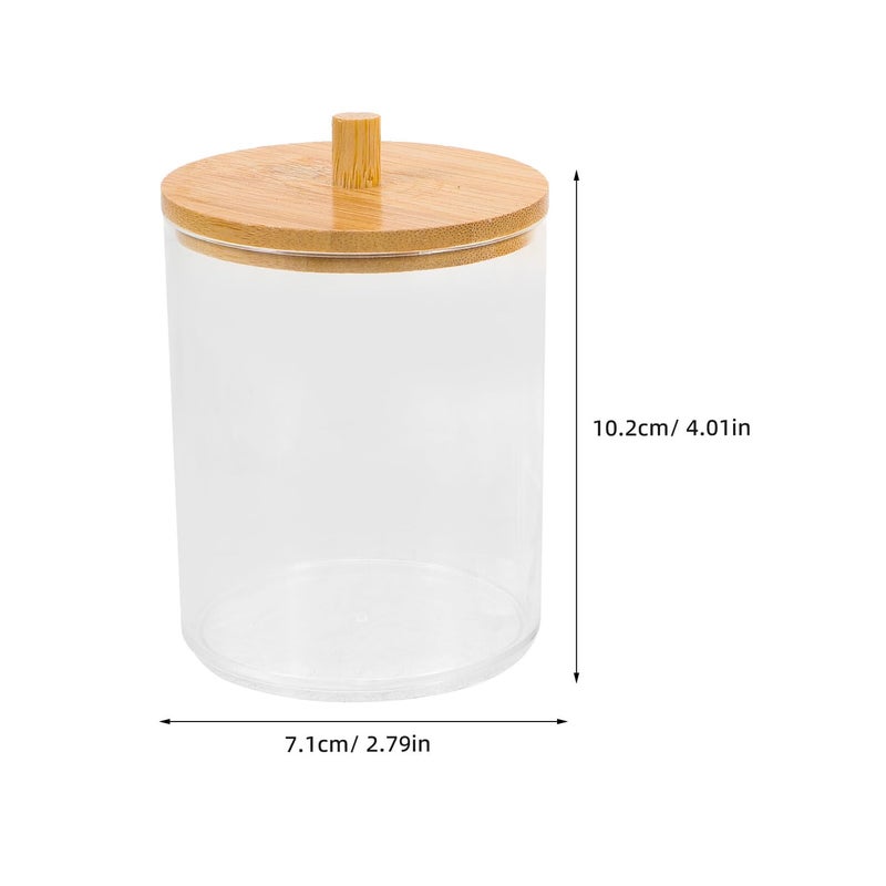 Acrylic Bathroom Storage Jars with Lids Cotton Swab and Pad Holder Organizer Set - Image 3