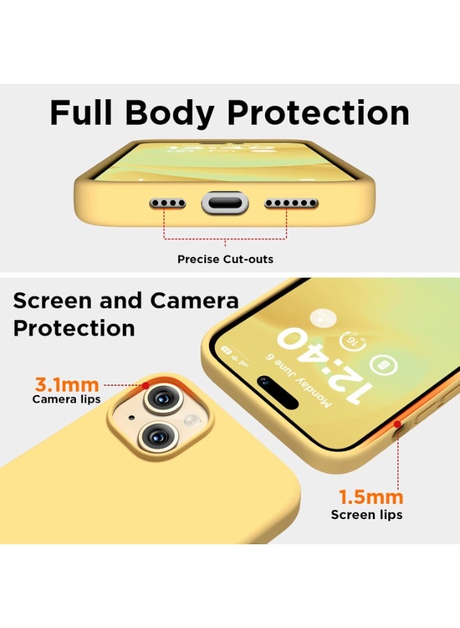 غطاء حماية كامل الجسم لهاتف iPhone 15، ملمس حريري ناعم، مع بطانة من الألياف الدقيقة، لهاتف iPhone 15 مقاس 6.1 بوصة - Image 3