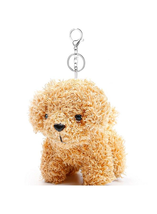 Anboor Small Stuffed Animals4.8 Inch Cute Puppy Dog Plush Stuffed Animal With Keychain For Party Favors Kindergarten Children Day Gift (Light Brown) - Image 2
