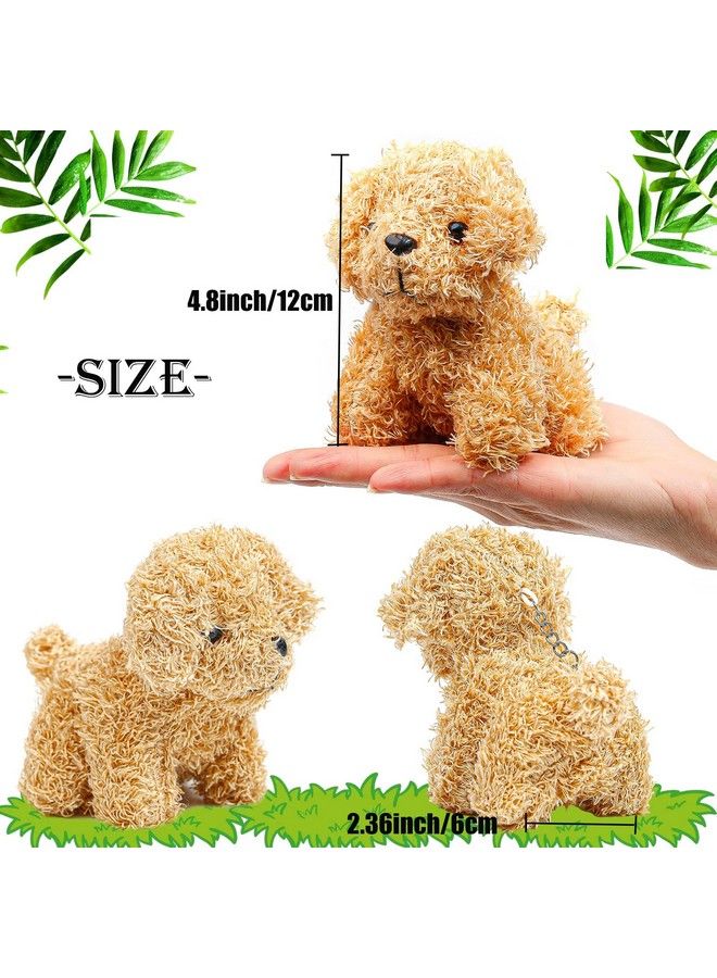 Anboor Small Stuffed Animals4.8 Inch Cute Puppy Dog Plush Stuffed Animal With Keychain For Party Favors Kindergarten Children Day Gift (Light Brown) - Image 5