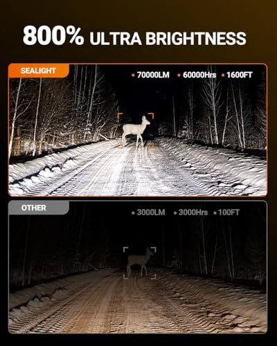 SEALIGHT 9005HB3 Light Bulbs 70000LM 800 Super Brighter 6500K Cool White 9005 Fog Bulbs with Fan Mini Size OffRoad Lights with Plug N Play Pack of 2 - Image 3