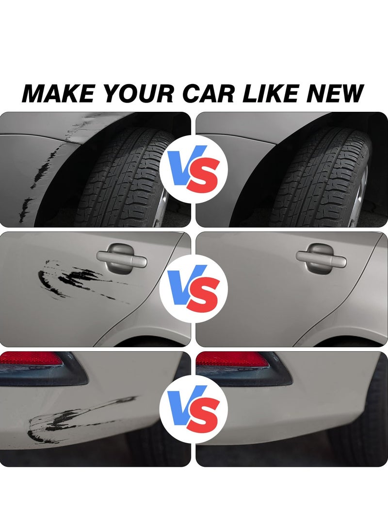 طقم إصلاح خدوش السيارات 4 عبوات - قلم طلاء 2 في 1 لإصلاح الخدوش العميقة والصغيرة، مزيل خدوش السيارات السهل، لون رمادي - Image 4