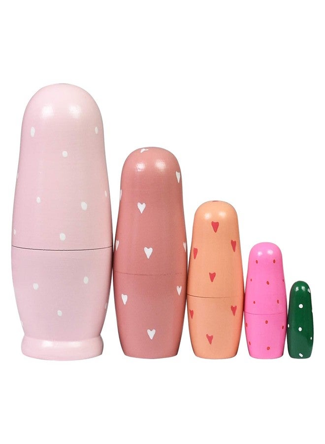 HYCLES Nesting Dolls Russian Matryoshka Wood Stacking Nested Set for Kids Handmade Toys for Children Kids Christmas Birthday Decoration Halloween Wishing Gift - Image 2