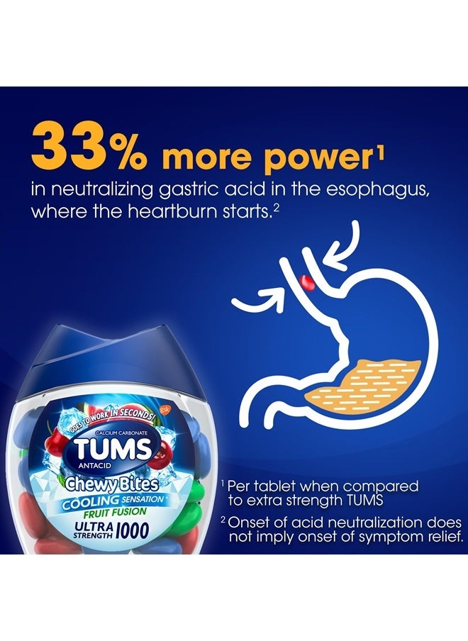 TUMS Tums Chewy Bites Fast Cooling Sensation Antacid, Fruit Fusion, 28 Tablets  - Image 4