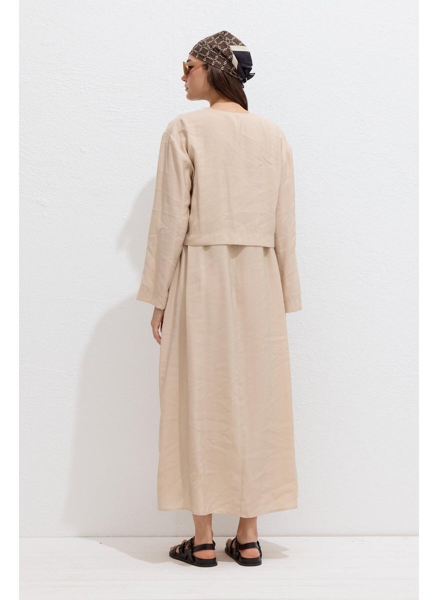 Manuka - Modal Buttoned Blouse Beige - Image 1