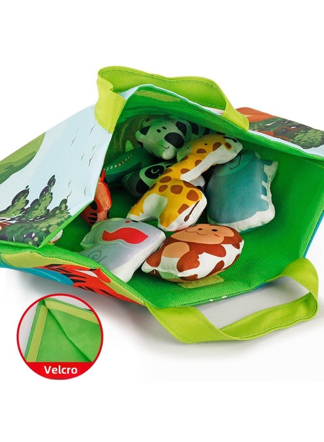 Baby Toy Cloth Car With Storage Bag Animal Carpet Ringing Paper Transportation Tool Baby Cloth Car-Color:953 Animals Suit (9 Animals) 112g  - Image 5