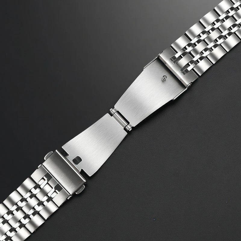 Bluejw Solid Steel Watch Band Replacement - Logo Compatible Butterfly Clasp Watch Strap 18mm 20mm Metal Watchband - Image 3