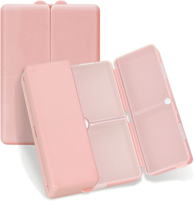 FYY Daily Pill Organizer,7 Compartments Portable Travel Pill Case [Folding Design] Pill Box for Purse Pocket to Hold Vitamins,Cod Liver Oil,Supplements and Medication-Rosegold - Image 1