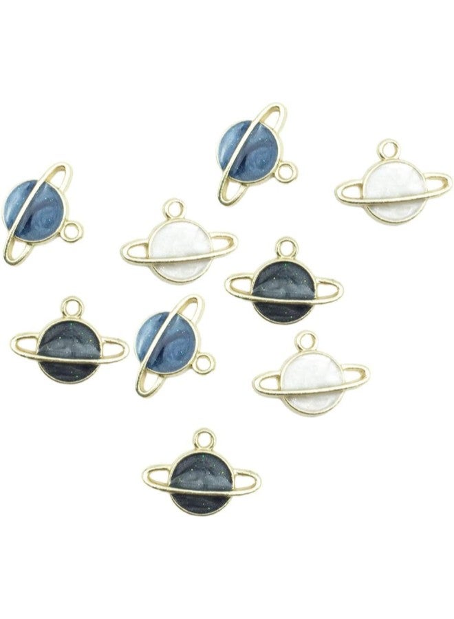 klarako 30pcs Enamel Charms Jewelry Making Charms Satellite Charms for Necklace Bracelet Earrings Blue Black White  - Image 1