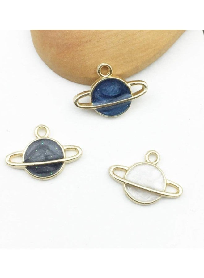klarako 30pcs Enamel Charms Jewelry Making Charms Satellite Charms for Necklace Bracelet Earrings Blue Black White  - Image 3