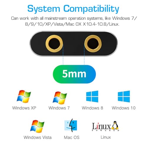 Verilux USB Sound Card USB to 3.5mm Jack Audio Adapter USB External Stereo Sound Adapter Splitter Converter for Windows and Mac, Linux, Laptop, PC, Compatible with PS4, Headset, Plug & Play No Drivers Needed - Image 5
