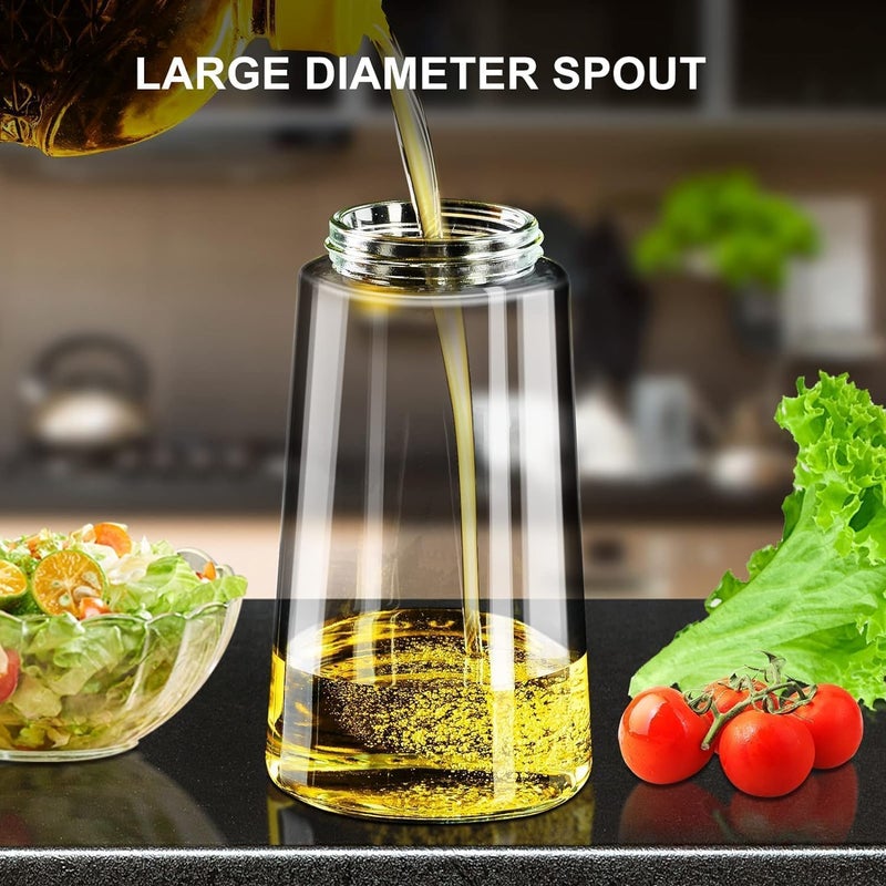 Crasts Oil Spray Bottle for Cooking Premium Glass 2 in 1 Oil Dispenser for Kitchen Food Grade Oil Sprayer Containers with Nozzle Oil Bottle for Air Fryer Roasting and Frying 500ml Green - Image 4
