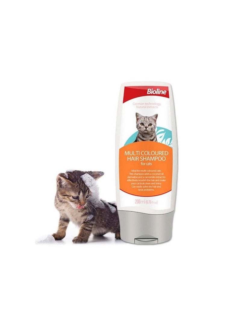 Bioline Multi Coloured Hair Shampoo For Cats 2x200ml - Image 2