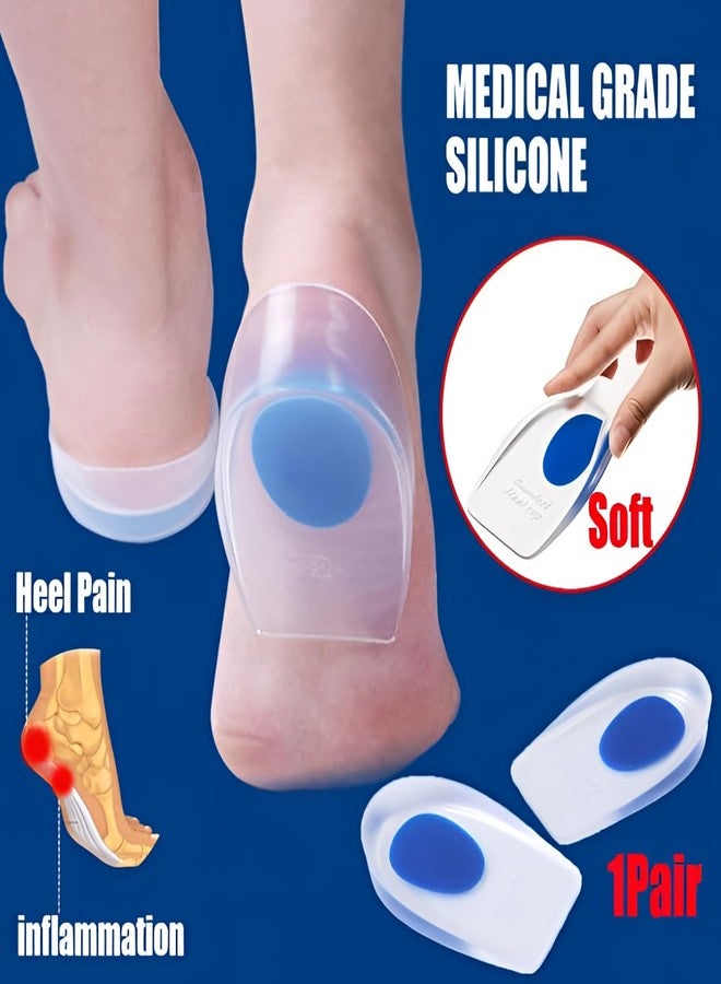 Generic Silicone Heel Pads | Heel Support Safety Cushion Shoe Gel Pad | Silicone Heel Pad/CupsFor Women | Shoe Inner Sole For Men | Gel Heel Pads For Spurs Pain Relief Random Color (1 - Pair) - Image 4