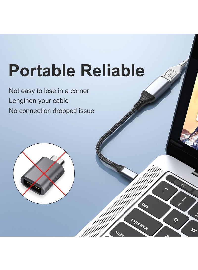 SYOSI USB C to USB Adapter, 2 Pack Type C Male to USB 3.1 Female OTG Cable Converter, 5 Gbps High Speed, USB Adapter Compatible with MacBookAirPro, Samsung Galaxy, Grey  - Image 3