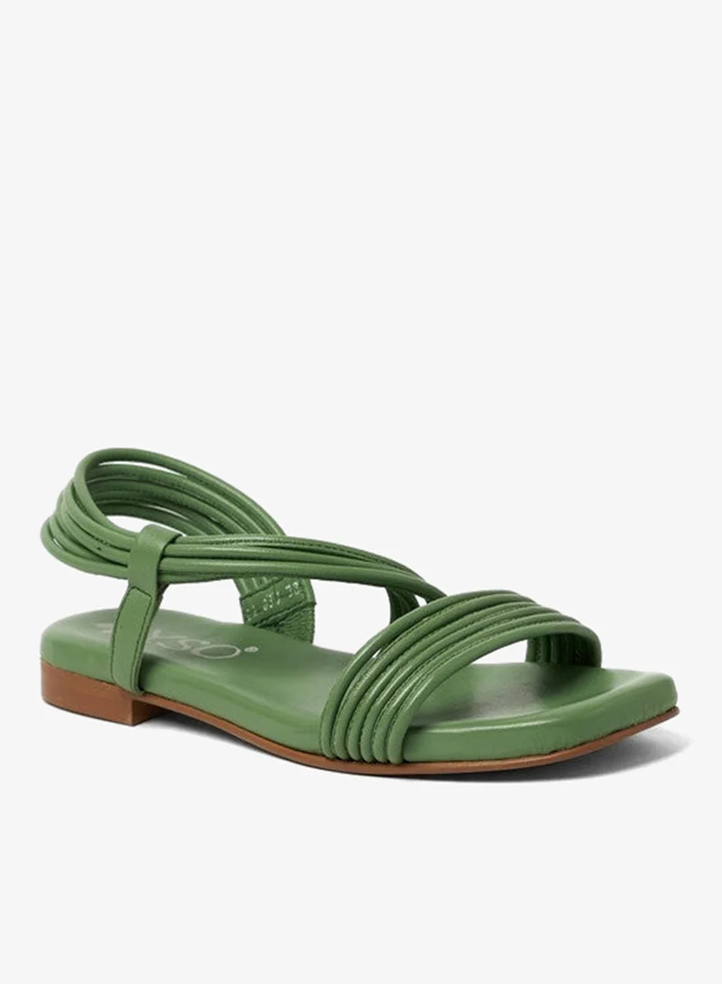 ييزو صنادل نسائية مسطحة بكعب مفتوح من الخلف - مريحة وسهلة الارتداء مع دعم حزام الظهر