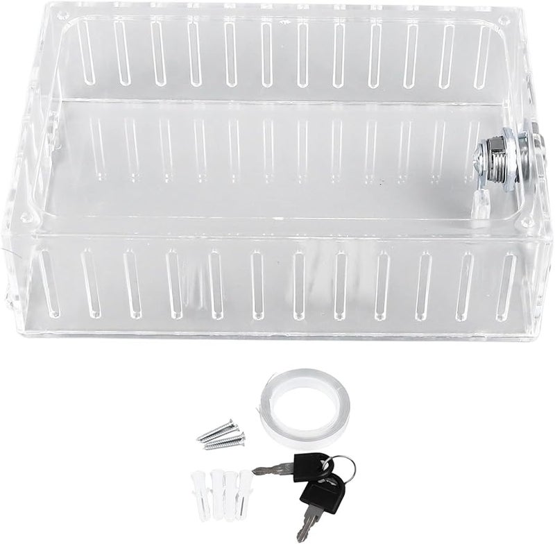 Universal Clear Thermostat Lock Box Cover With Key Easy To Install Transparent - Image 2